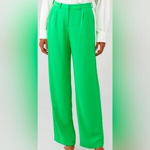 Amanda Uprichard bright colorful green pants size XS wide leg pleated trousers
